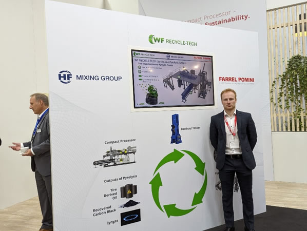 Danile Hutchinson, Company Director of WF Recycle-Tech at the K 2022 Trade Fair for Plastics aand Rubber in Dusseldorf